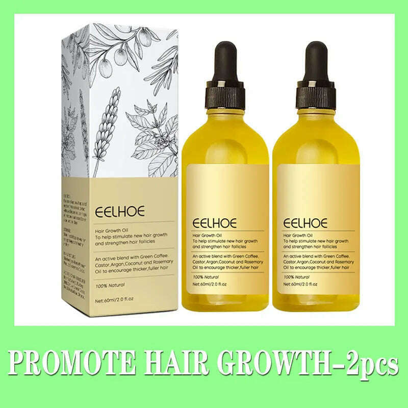 KIMLUD, Hair Growth Products Prevent Hair Loss Essential Oil Fast Growing Anti-Drying Scalp Treatment Repair Beauty Health for Men Women, 60ml-2pcs, KIMLUD APPAREL - Womens Clothes