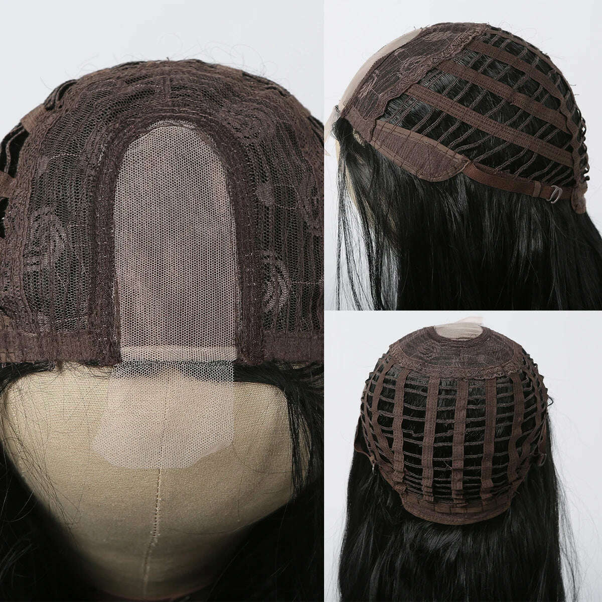 HAIRCUBE Long Straight Brown Mixed Blonde Highlight Synthetic Wigs Natural Hairline Lace Front Wigs for Women Daily Cosplay Hair - KIMLUD