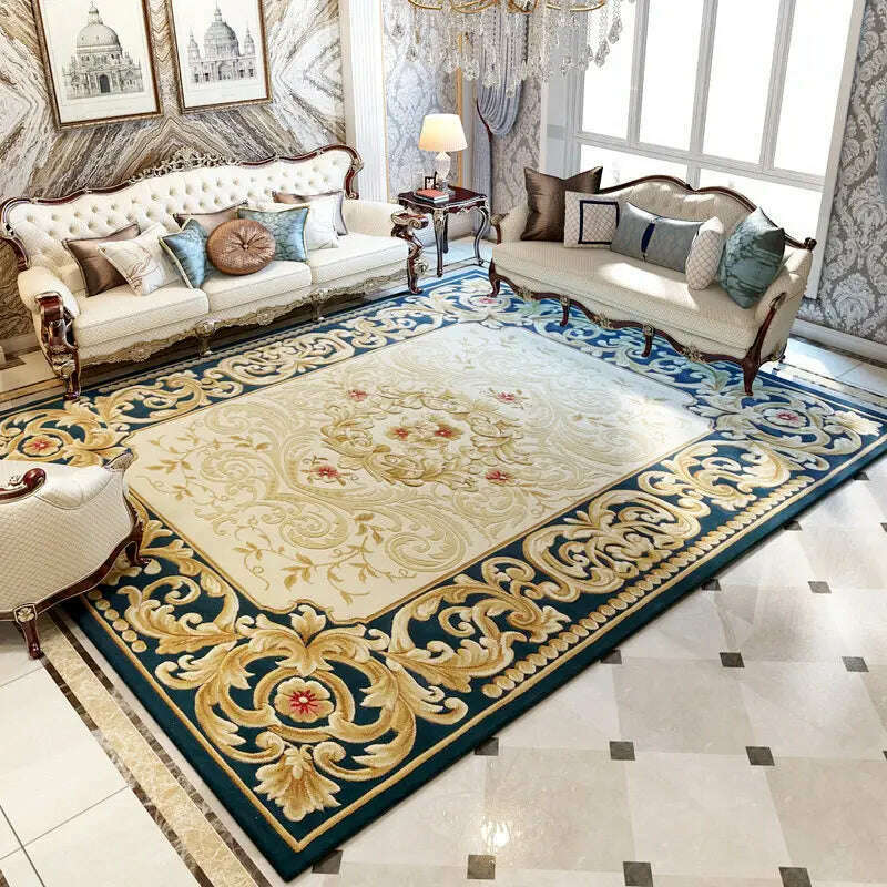 KIMLUD, Hand Carved Rugs For Bedroom Palace Luxury  Living Room Carpets  Sofa Coffee Table Floor Mat Retro Thick Study Area Rug, 8006iv / 1600mm x 2300mm, KIMLUD Womens Clothes