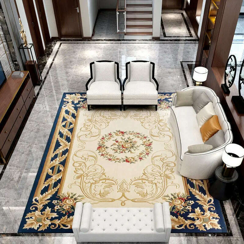 KIMLUD, Hand Carved Rugs For Bedroom Palace Luxury Living Room Carpets Sofa Coffee Table Floor Mat Retro Thick Study Area Rug, 8068iv / 1600mm x 2300mm, KIMLUD APPAREL - Womens Clothes
