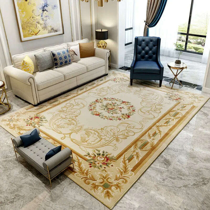 KIMLUD, Hand Carved Rugs For Bedroom Palace Luxury Living Room Carpets Sofa Coffee Table Floor Mat Retro Thick Study Area Rug, 8068be / 1600mm x 2300mm, KIMLUD APPAREL - Womens Clothes