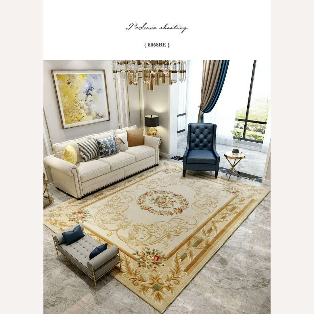 KIMLUD, Hand Carved Rugs For Bedroom Palace Luxury Living Room Carpets Sofa Coffee Table Floor Mat Retro Thick Study Area Rug, KIMLUD Womens Clothes