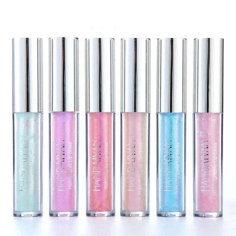 HANDAIYAN 6 Colors Shiny Liquid Lipstick Diamond Metal Lipgloss Waterproof Long-Wearing Makeup Glossy Lipstick Popular Cosmetics - KIMLUD