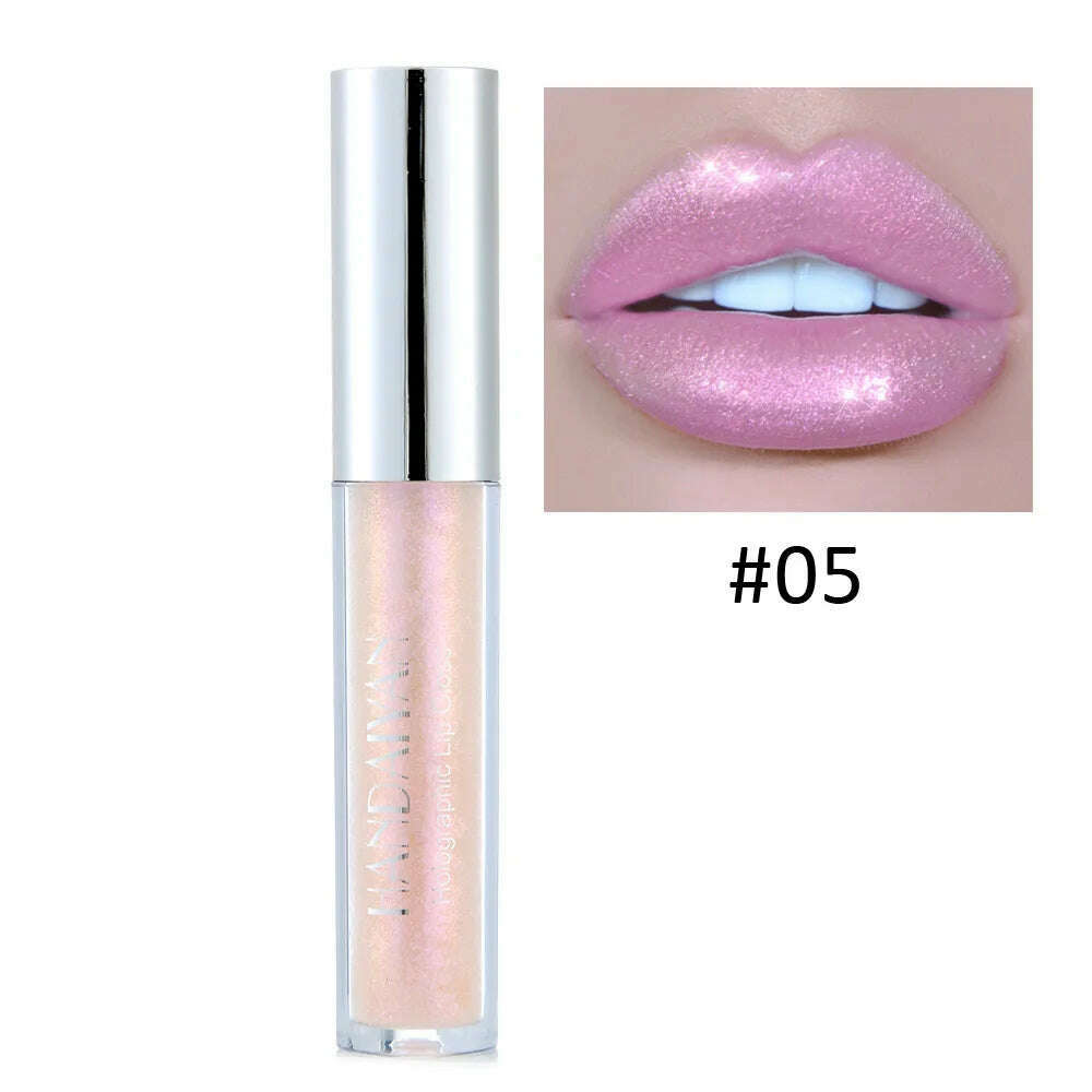 HANDAIYAN 6 Colors Shiny Liquid Lipstick Diamond Metal Lipgloss Waterproof Long-Wearing Makeup Glossy Lipstick Popular Cosmetics - KIMLUD
