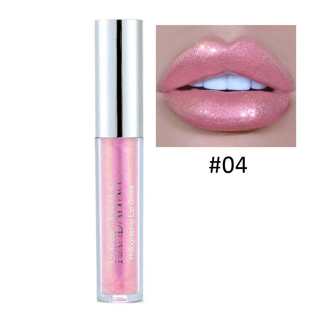 HANDAIYAN 6 Colors Shiny Liquid Lipstick Diamond Metal Lipgloss Waterproof Long-Wearing Makeup Glossy Lipstick Popular Cosmetics - KIMLUD