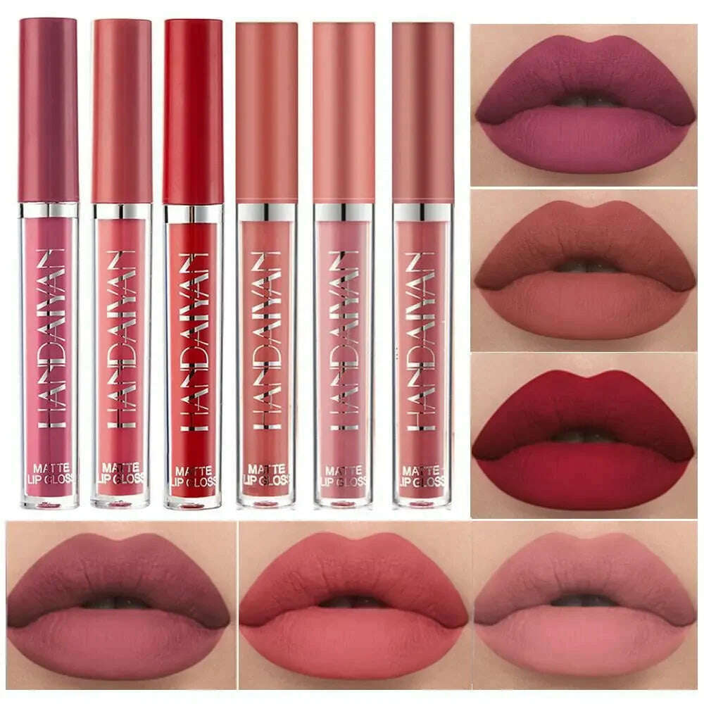 KIMLUD, HANDAIYAN Lip Mud Lazy Man Color Mouth Red Lip Glaze Authentic Matte Lip Color Not Easy To Stain Cup Cross Wholesale, KIMLUD Womens Clothes