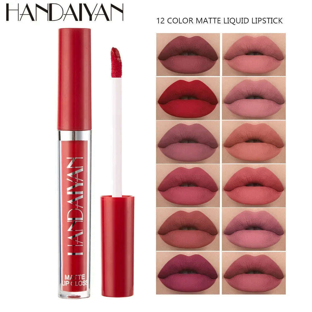 KIMLUD, HANDAIYAN Lip Mud Lazy Man Color Mouth Red Lip Glaze Authentic Matte Lip Color Not Easy To Stain Cup Cross Wholesale, KIMLUD Womens Clothes