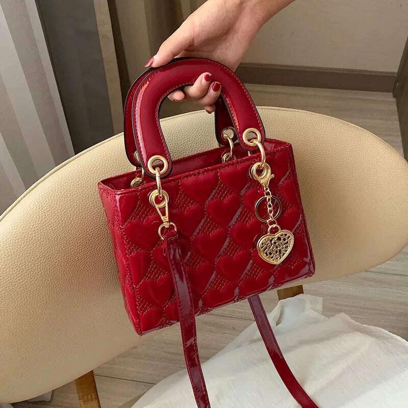 KIMLUD, Handbag 2021 Women Totes High Quality Fashion Classic Quilted Square Handle Bag Women Crossbody Shoulder Bags, KIMLUD Womens Clothes