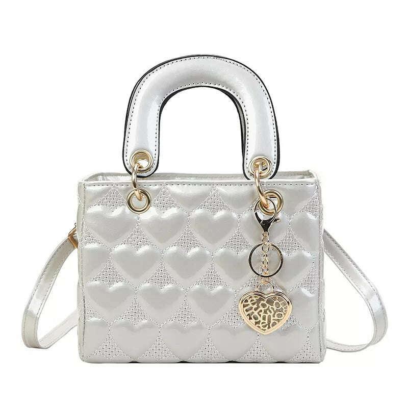 KIMLUD, Handbag 2021 Women Totes High Quality Fashion Classic Quilted Square Handle Bag Women Crossbody Shoulder Bags, KIMLUD Womens Clothes