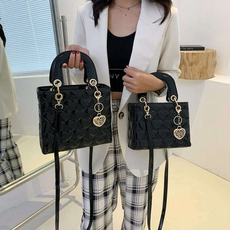 KIMLUD, Handbag 2021 Women Brand Luxury Totes High Quality Fashion Classic Quilted Square Handle Bag Women Crossbody Shoulder Bags, KIMLUD Womens Clothes