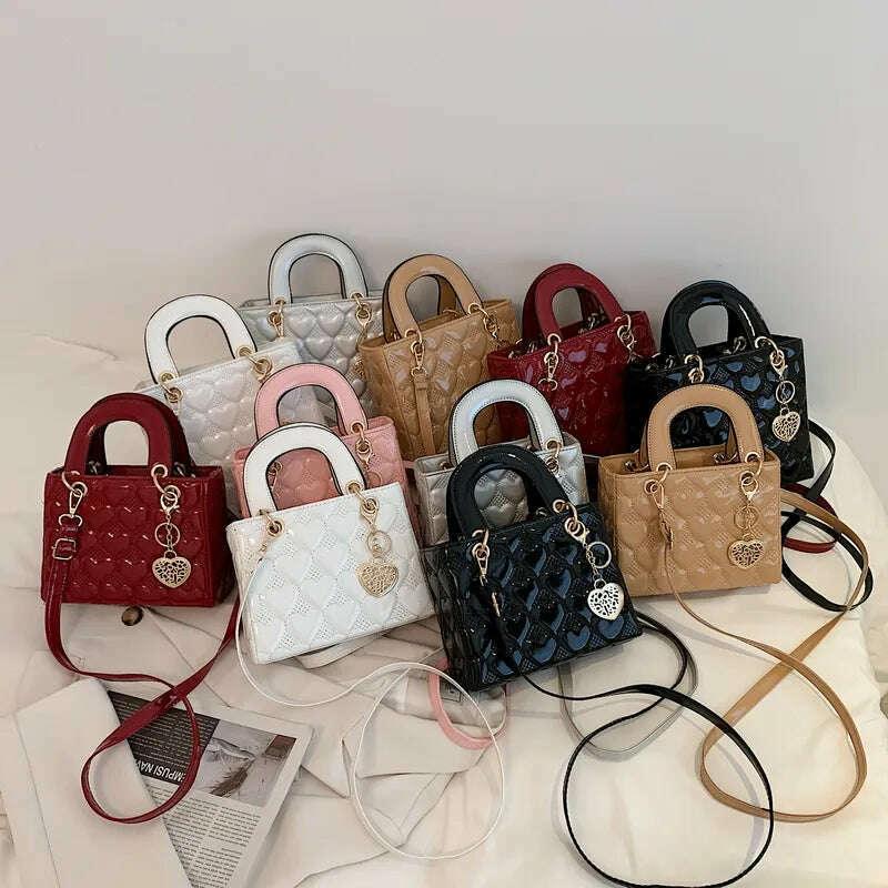 KIMLUD, Handbag 2021 Women Totes High Quality Fashion Classic Quilted Square Handle Bag Women Crossbody Shoulder Bags, KIMLUD Womens Clothes