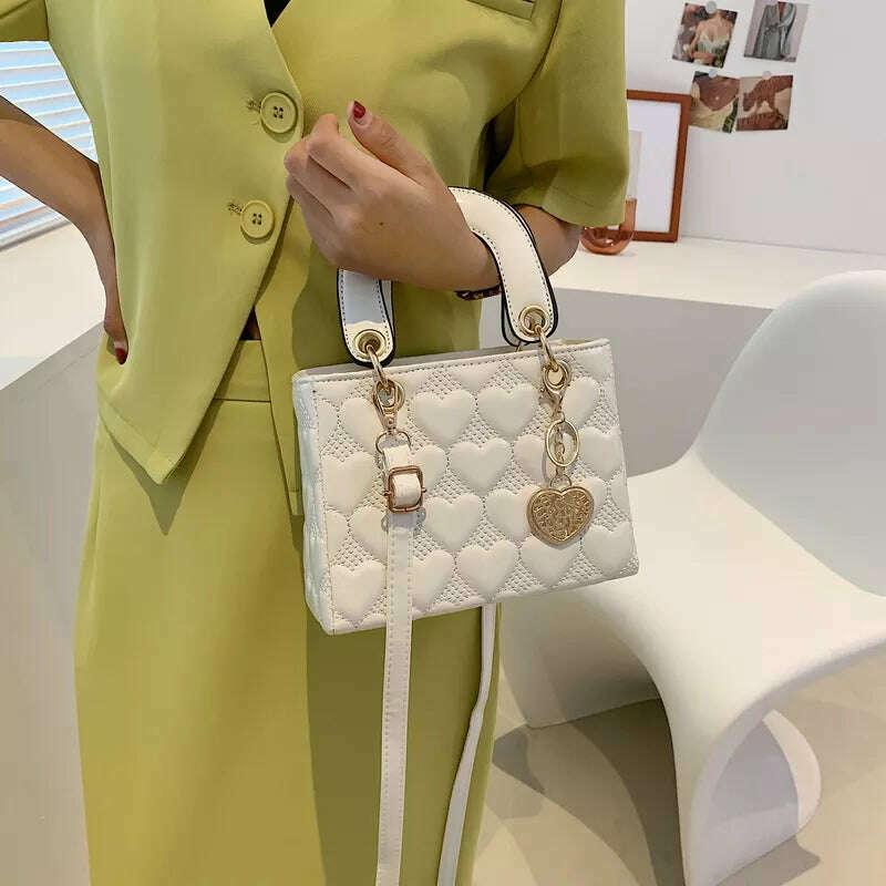 KIMLUD, Handbag 2021 Women Totes High Quality Fashion Classic Quilted Square Handle Bag Women Crossbody Shoulder Bags, KIMLUD Womens Clothes