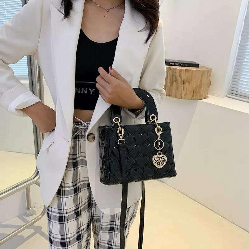 KIMLUD, Handbag 2021 Women Totes High Quality Fashion Classic Quilted Square Handle Bag Women Crossbody Shoulder Bags, KIMLUD Womens Clothes