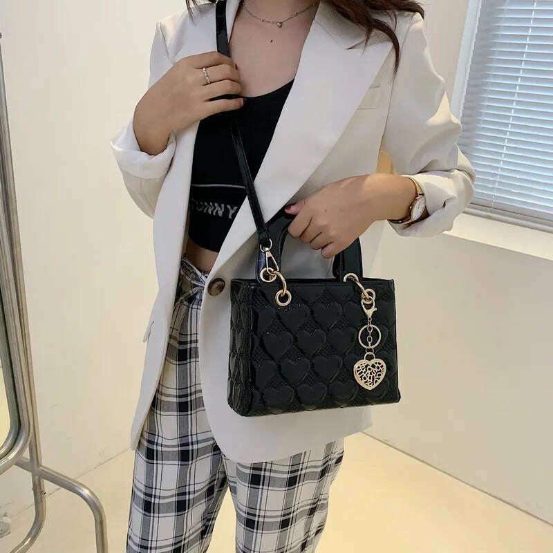 KIMLUD, Handbag 2021 Women Totes High Quality Fashion Classic Quilted Square Handle Bag Women Crossbody Shoulder Bags, KIMLUD Womens Clothes