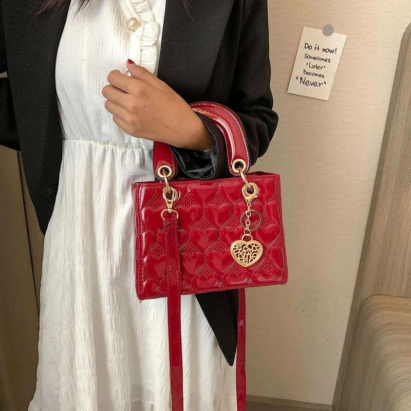 KIMLUD, Handbag 2021 Women Totes High Quality Fashion Classic Quilted Square Handle Bag Women Crossbody Shoulder Bags, KIMLUD Womens Clothes