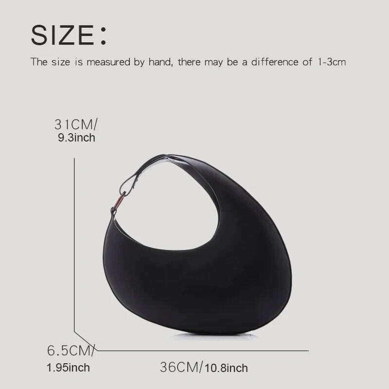 KIMLUD, Handbags For Women Luxury Designer Slim Half Moon Bag And Purse 2023 New In PU Material Vintage Medium Underarm Shoulder Bags, KIMLUD Womens Clothes