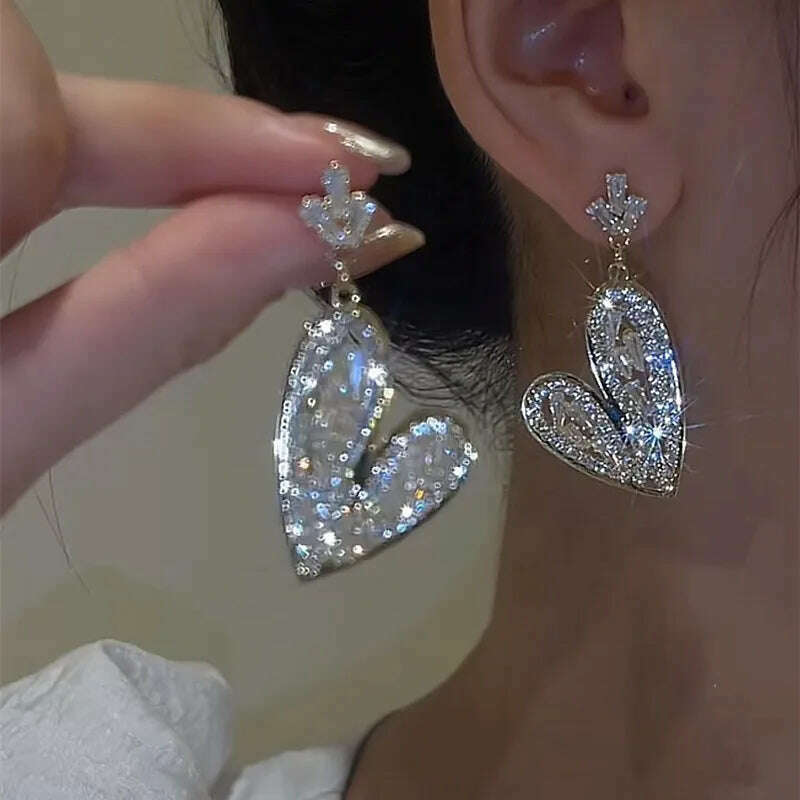 KIMLUD, Hanging Earrings Retro Long Tassel Earrings feminine temperament Coconut Rhinestone S925 Silver Needle 2023 NEW Fashion Jewelry, ED253, KIMLUD APPAREL - Womens Clothes