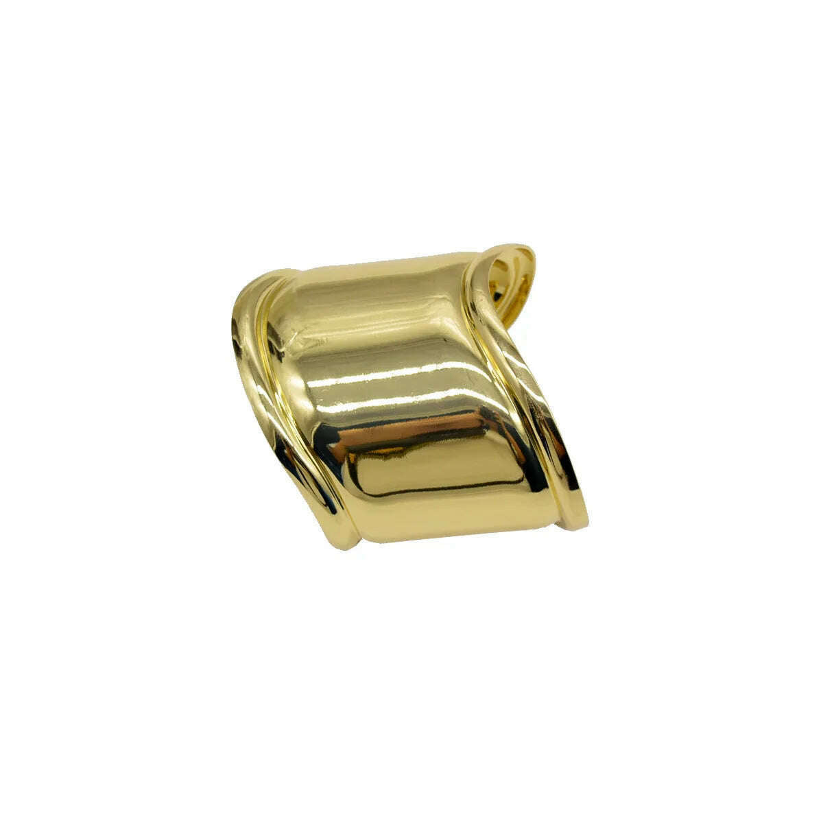 KIMLUD, HangZhi Vintage Exaggerated Wide Irregular Smooth Metal Cuff Bracelet For Women Personality Bangle Jewelry Accessories, B, KIMLUD APPAREL - Womens Clothes