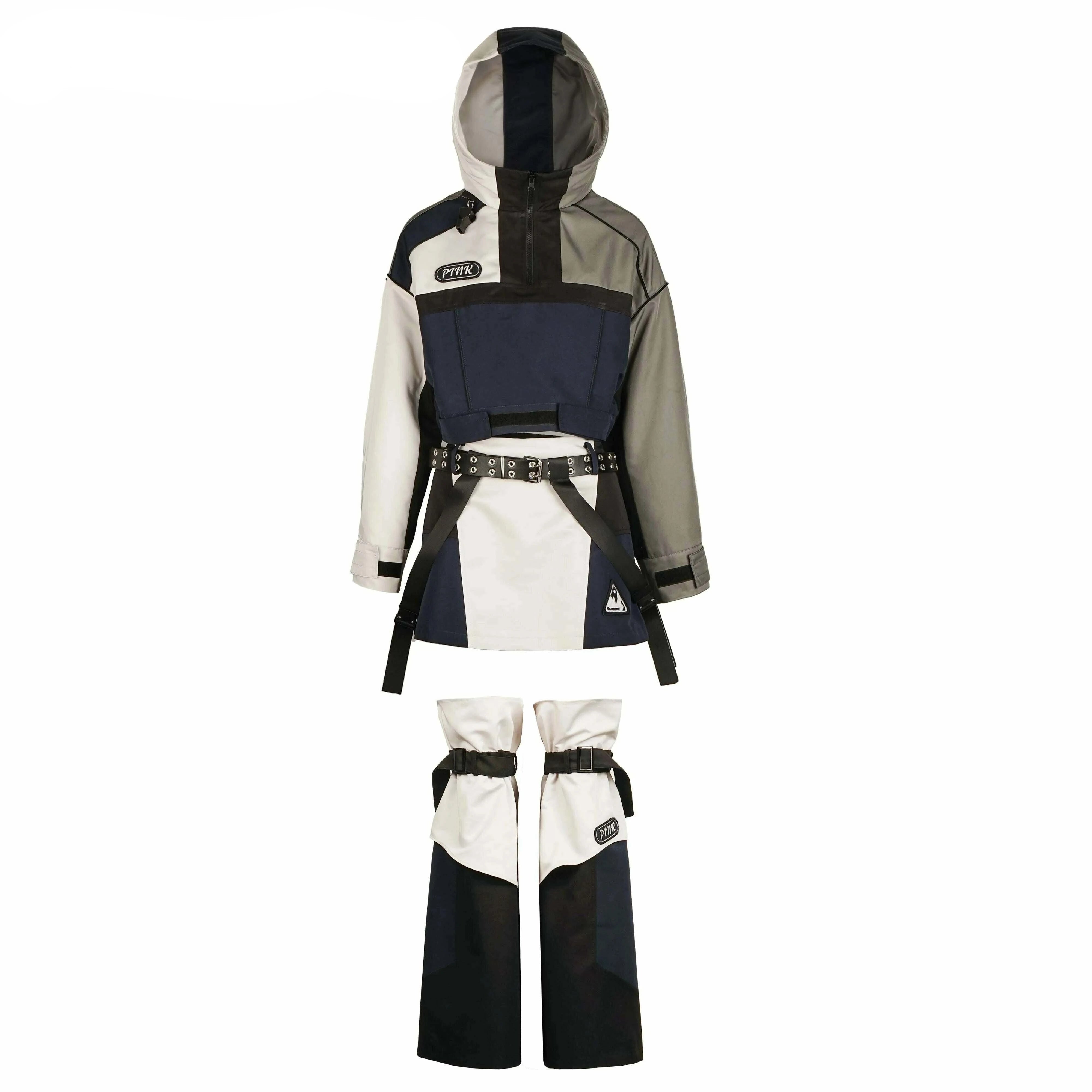 KIMLUD, Harajuku Y2g Color Matching Sweet Cool Girl Hooded Coat Skirt Sets Loose Slim Suspender Skirt Street Punk Hot Girl Two-Piece Set, KIMLUD Womens Clothes