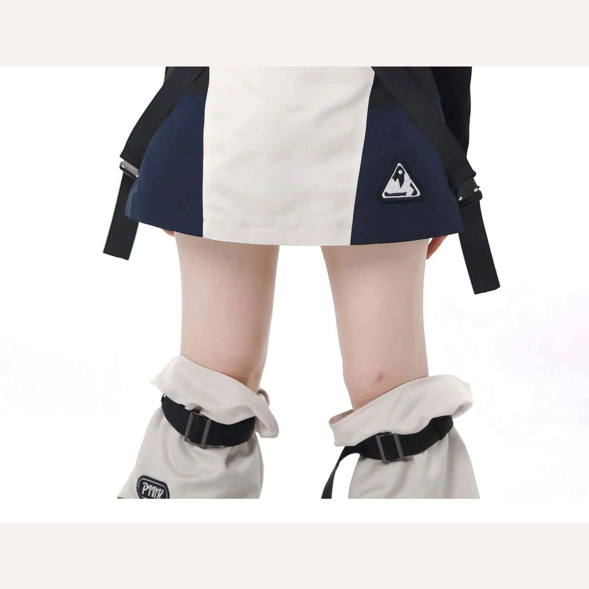 KIMLUD, Harajuku Y2g Color Matching Sweet Cool Girl Hooded Coat Skirt Sets Loose Slim Suspender Skirt Street Punk Hot Girl Two-Piece Set, KIMLUD Womens Clothes