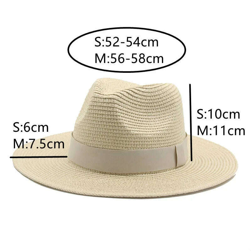 Hats for Women Bucket Sun Hats Ribbon Band Men Hat Straw Summer Panama Formal Outdoor Party Picnic Bucket Hat Sombreros De Mujer - KIMLUD