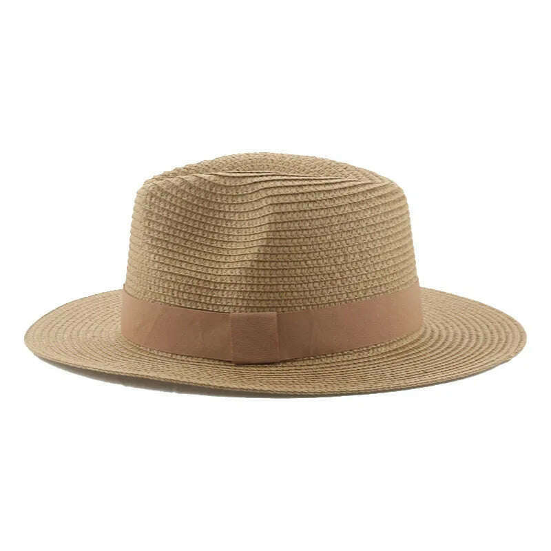 Hats for Women Bucket Sun Hats Ribbon Band Men Hat Straw Summer Panama Formal Outdoor Party Picnic Bucket Hat Sombreros De Mujer - KIMLUD