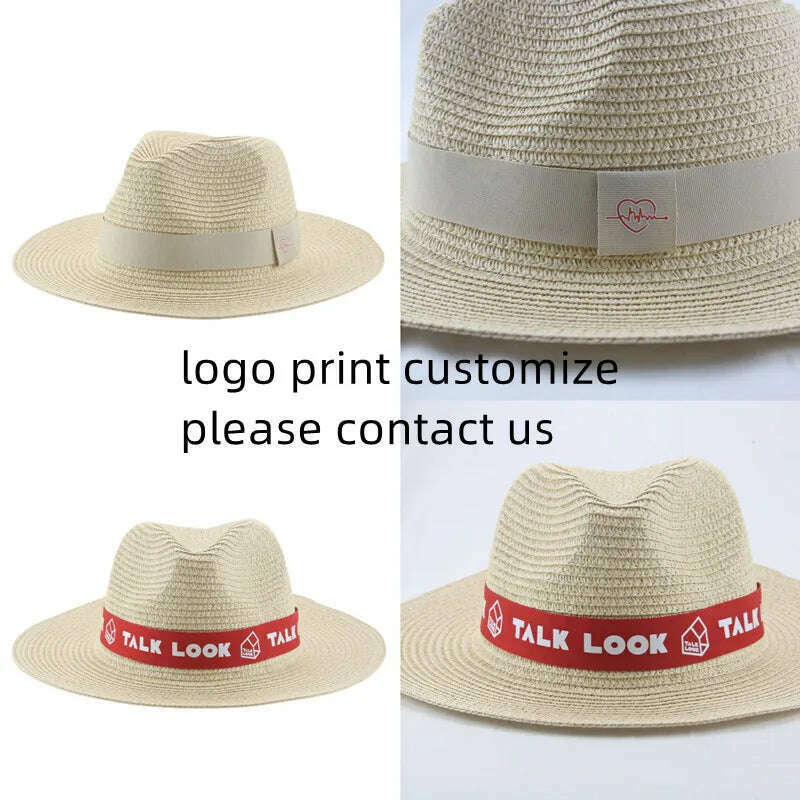 Hats for Women Bucket Sun Hats Ribbon Band Men Hat Straw Summer Panama Formal Outdoor Party Picnic Bucket Hat Sombreros De Mujer - KIMLUD