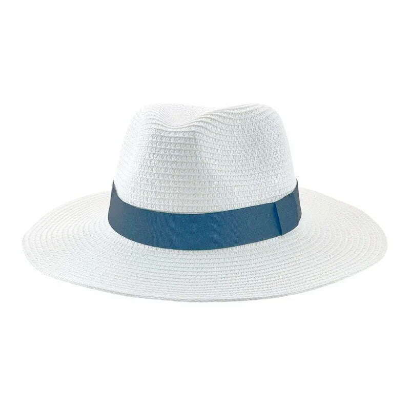 Hats for Women Bucket Sun Hats Ribbon Band Men Hat Straw Summer Panama Formal Outdoor Party Picnic Bucket Hat Sombreros De Mujer - KIMLUD