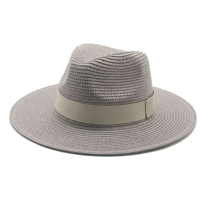 Hats for Women Bucket Sun Hats Ribbon Band Men Hat Straw Summer Panama Formal Outdoor Party Picnic Bucket Hat Sombreros De Mujer - KIMLUD