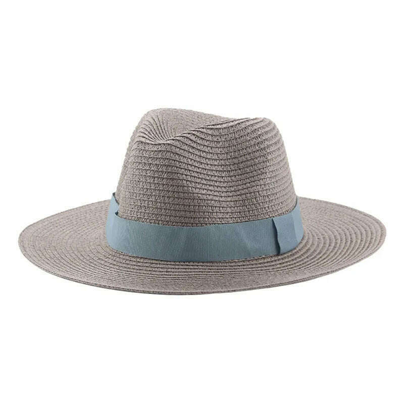 Hats for Women Bucket Sun Hats Ribbon Band Men Hat Straw Summer Panama Formal Outdoor Party Picnic Bucket Hat Sombreros De Mujer - KIMLUD
