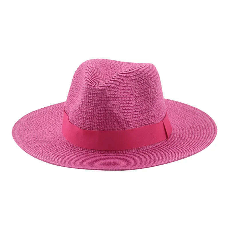 Hats for Women Bucket Sun Hats Ribbon Band Men Hat Straw Summer Panama Formal Outdoor Party Picnic Bucket Hat Sombreros De Mujer - KIMLUD