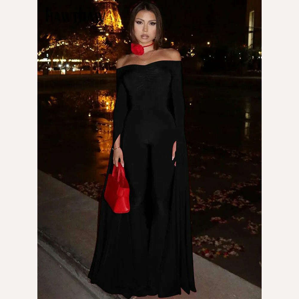 KIMLUD, Hawthaw Women 2024 Spring Autumn Long Sleeve Streetwear Bodycon Jumpsuit Overall One Piece Outfit Wholesale Items For Business, KIMLUD Womens Clothes