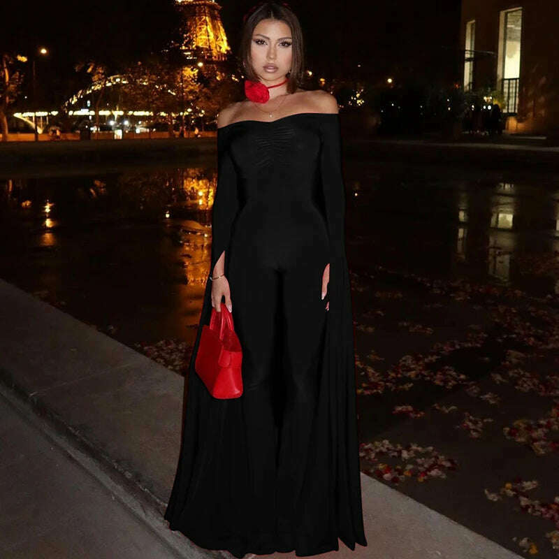 KIMLUD, Hawthaw Women 2024 Spring Autumn Long Sleeve Streetwear Bodycon Jumpsuit Overall One Piece Outfit Wholesale Items For Business, black / S, KIMLUD APPAREL - Womens Clothes