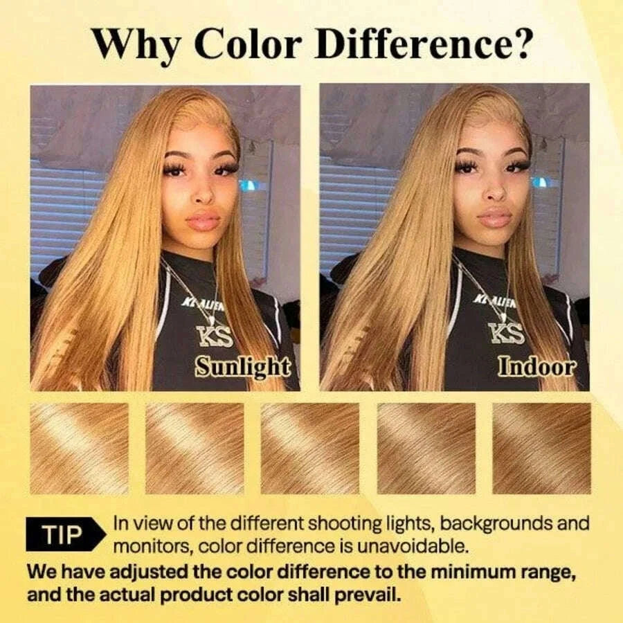 HD Lace Front Wig - Straight - Swiss Lace - 27 Honey Blonde | KIMLUD