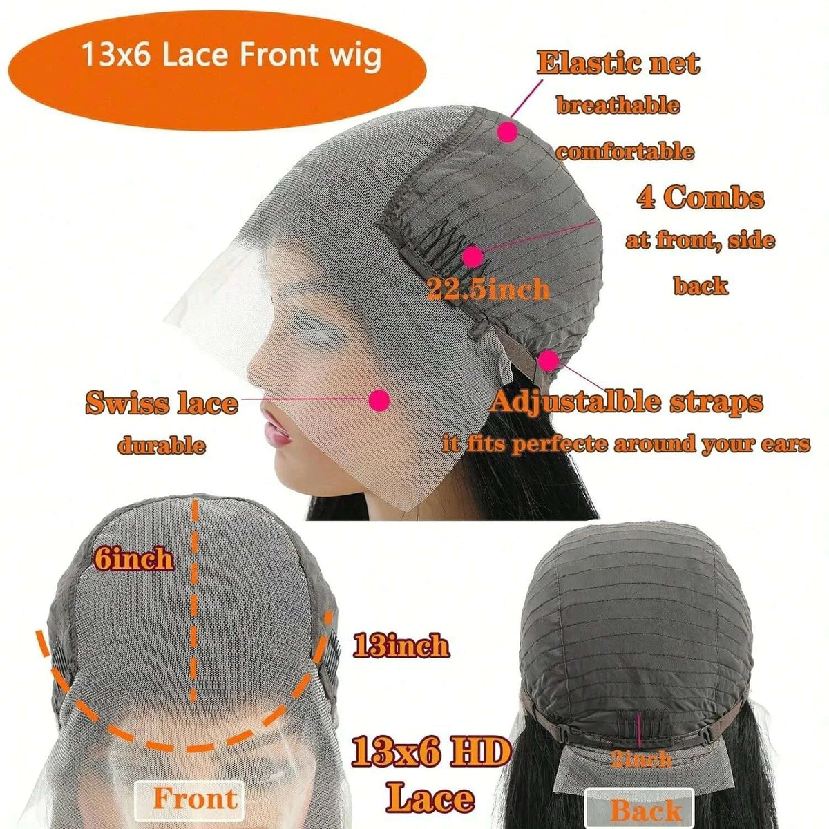 HD Lace Front Wig - Straight - Swiss Lace - 27 Honey Blonde | KIMLUD