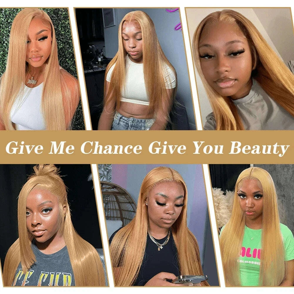 HD Lace Front Wig - Straight - Swiss Lace - 27 Honey Blonde | KIMLUD