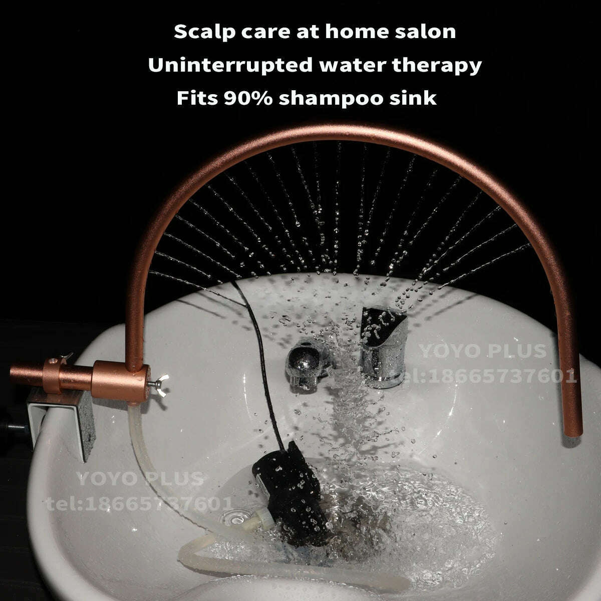 KIMLUD, Head Spa Portable Water Therapy Water Outlet Frame Waterfall Adjustable Fits Most Shampoo Bowl Bed For Massage Salon Equipment, KIMLUD Womens Clothes