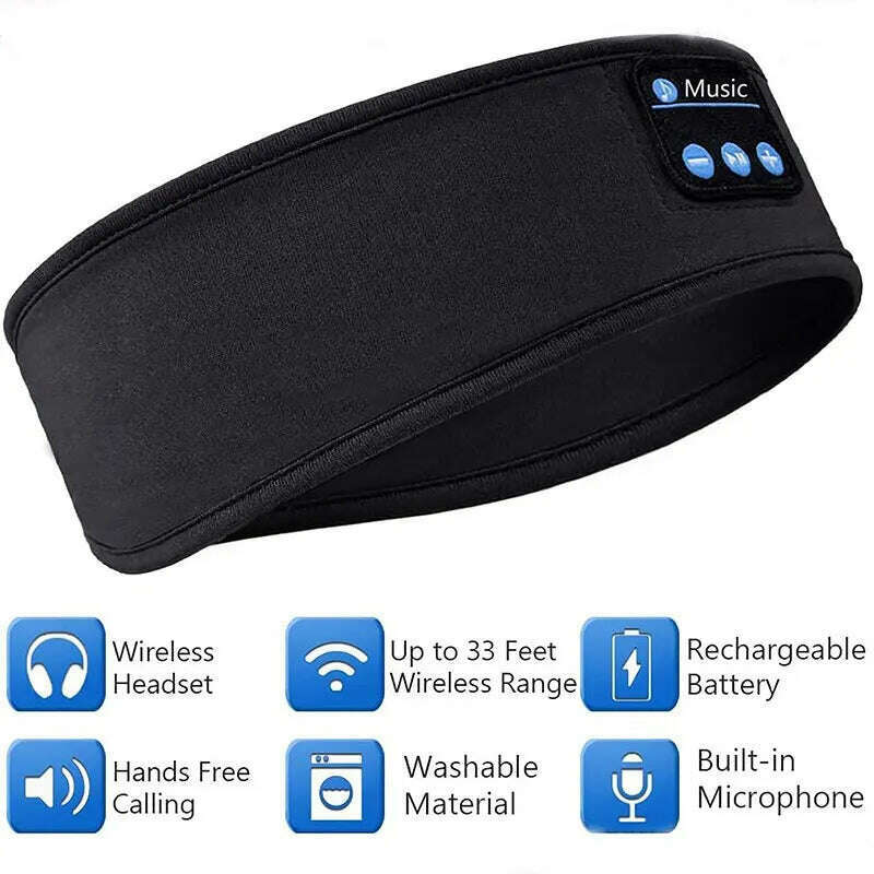 KIMLUD, Headworn Wireless Bluetooth Music Eye Mask Sports Headband Hair Band Anti Noise Earphone Call Running Yoga Music Headband, KIMLUD Womens Clothes