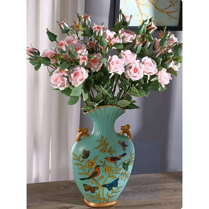 KIMLUD, Height 50cm Retro Style Originality Vase Landing Large Size Flower Arrangement Luxurious Ornaments Home Furnishings Decorate, KIMLUD Womens Clothes