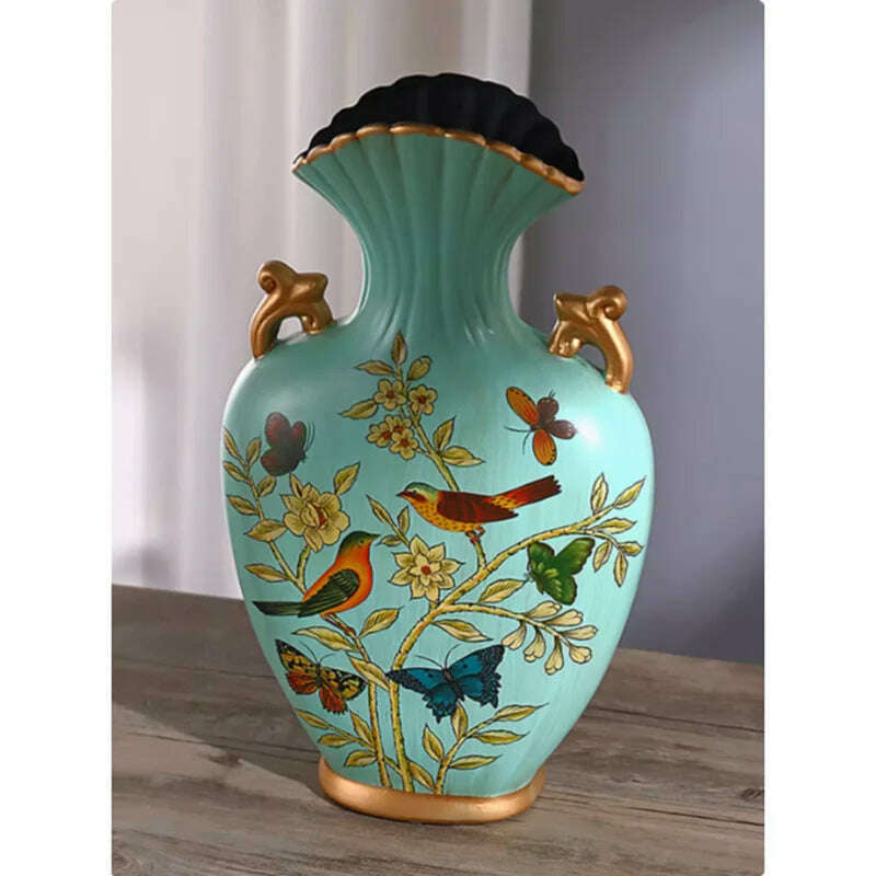 KIMLUD, Height 50cm Retro Style Originality Vase Landing Large Size Flower Arrangement Luxurious Ornaments Home Furnishings Decorate, KIMLUD Womens Clothes