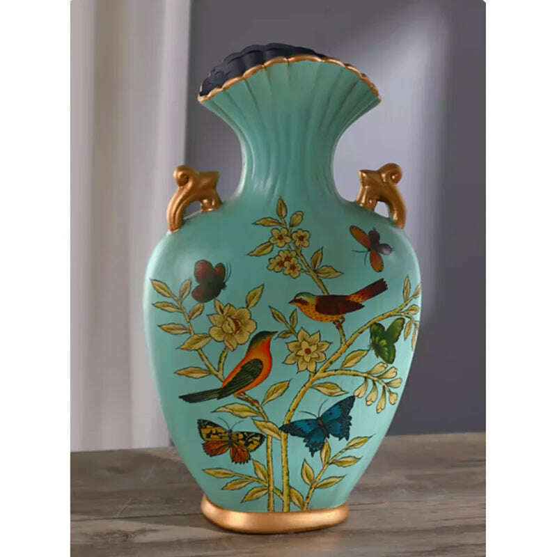 KIMLUD, Height 50cm Retro Style Originality Vase Landing Large Size Flower Arrangement Luxurious Ornaments Home Furnishings Decorate, KIMLUD Womens Clothes