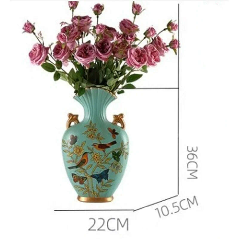 KIMLUD, Height 50cm Retro Style Originality Vase Landing Large Size Flower Arrangement Luxurious Ornaments Home Furnishings Decorate, KIMLUD Womens Clothes