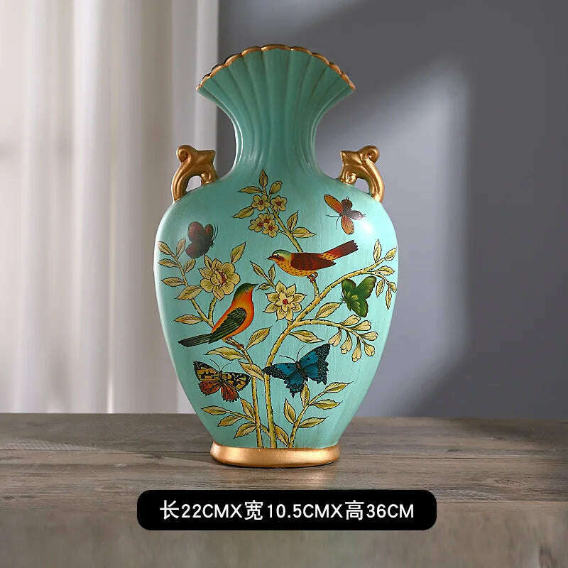 KIMLUD, Height 50cm Retro Style Originality Vase Landing Large Size Flower Arrangement Luxurious Ornaments Home Furnishings Decorate, 5, KIMLUD APPAREL - Womens Clothes