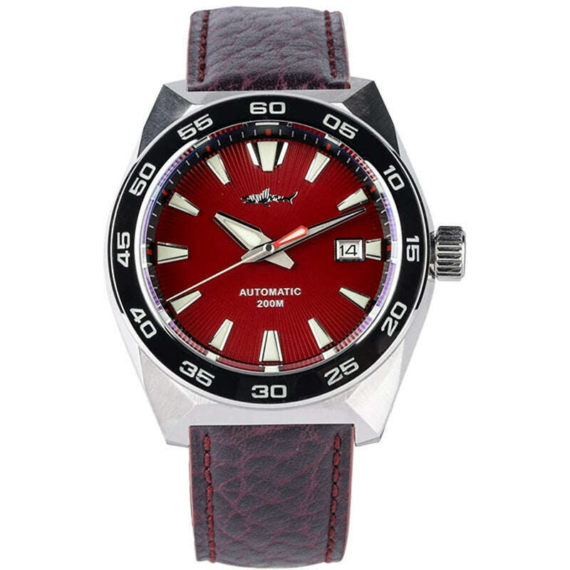 KIMLUD, Heimdallr Monster Diver men Watch Frost Blue Dial Sapphire Crystal NH35 Automatic Mechanical 200m Waterproof Full Luminous Watch, Red Dial / CHINA, KIMLUD APPAREL - Womens Clothes