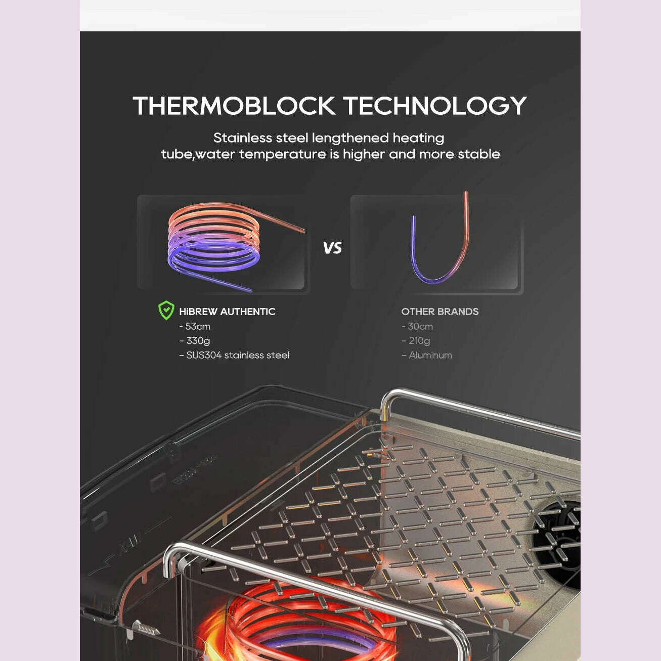 HiBREW 20Bar Semi Automatic Espresso Coffee Machine 58mm Portafilter Temperature Adjustable Cappuccino Coffee Maker Metal Case - KIMLUD