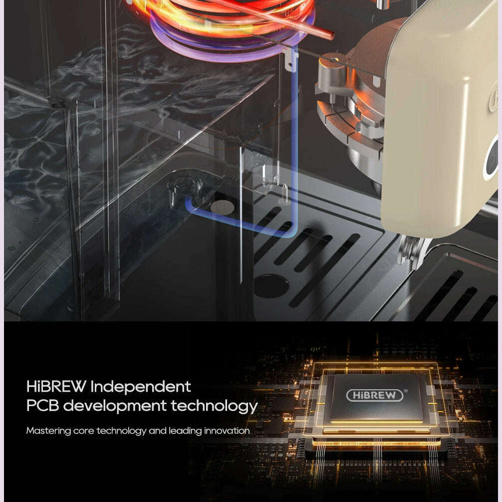 HiBREW 20Bar Semi Automatic Espresso Coffee Machine 58mm Portafilter Temperature Adjustable Cappuccino Coffee Maker Metal Case - KIMLUD