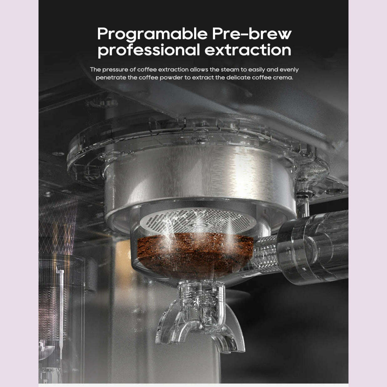 HiBREW 20Bar Semi Automatic Espresso Coffee Machine 58mm Portafilter Temperature Adjustable Cappuccino Coffee Maker Metal Case - KIMLUD