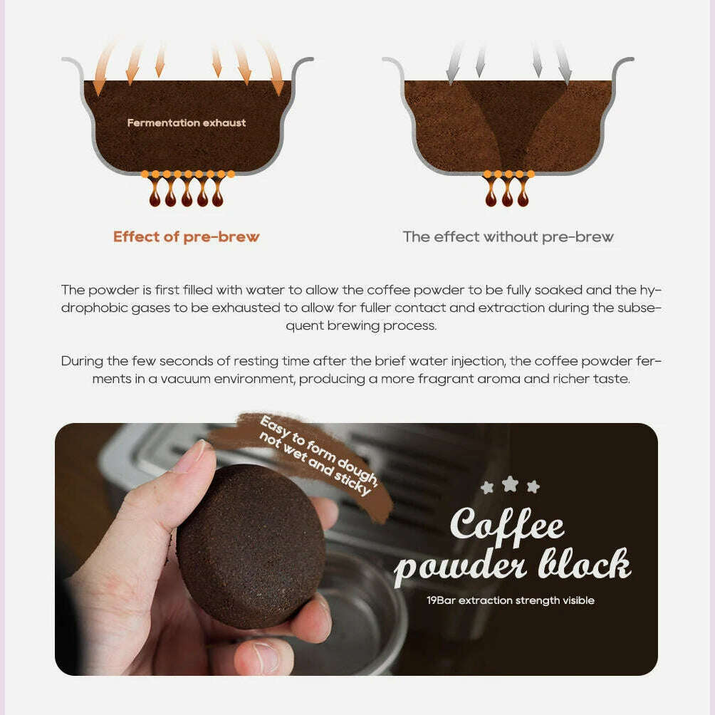 HiBREW 20Bar Semi Automatic Espresso Coffee Machine 58mm Portafilter Temperature Adjustable Cappuccino Coffee Maker Metal Case - KIMLUD