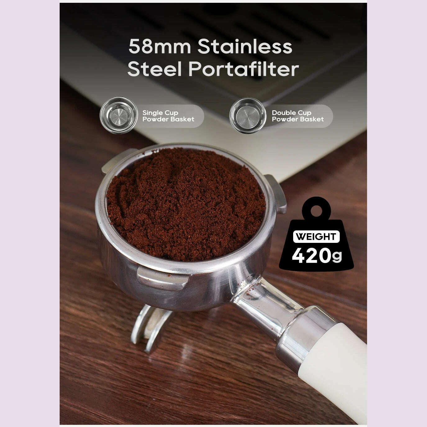 HiBREW 20Bar Semi Automatic Espresso Coffee Machine 58mm Portafilter Temperature Adjustable Cappuccino Coffee Maker Metal Case - KIMLUD