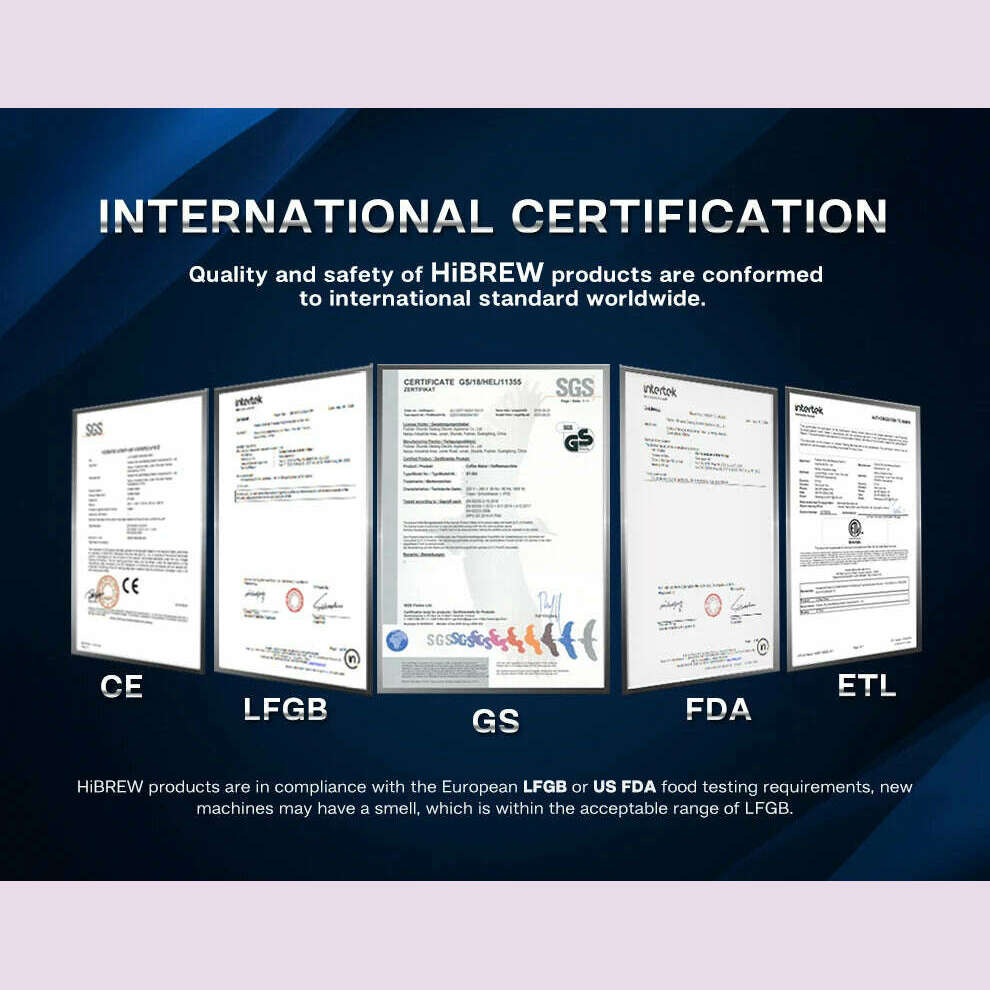 HiBREW 20Bar Semi Automatic Espresso Coffee Machine 58mm Portafilter Temperature Adjustable Cappuccino Coffee Maker Metal Case - KIMLUD